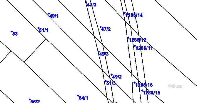 Parcela st. 49/3 v KÚ Nebovidy u Brna, Katastrální mapa