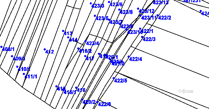 Parcela st. 420/1 v KÚ Nebovidy u Brna, Katastrální mapa