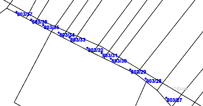Parcela st. 803/31 v KÚ Nebovidy u Brna, Katastrální mapa