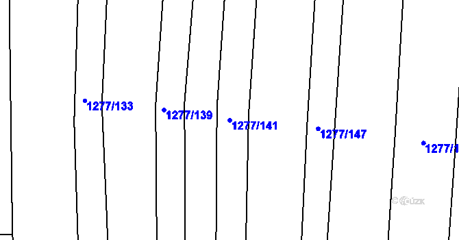 Parcela st. 1277/141 v KÚ Nebovidy u Brna, Katastrální mapa