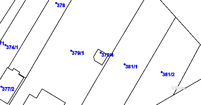 Parcela st. 379/4 v KÚ Nebovidy u Brna, Katastrální mapa