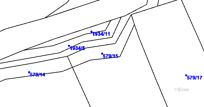 Parcela st. 579/15 v KÚ Nebužely, Katastrální mapa