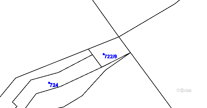 Parcela st. 722/9 v KÚ Lhota u Nečemic, Katastrální mapa