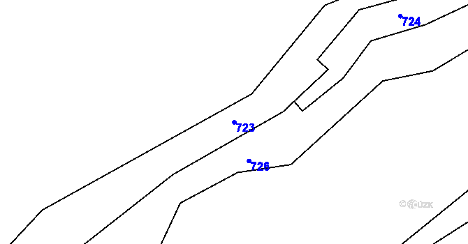 Parcela st. 723 v KÚ Lhota u Nečemic, Katastrální mapa