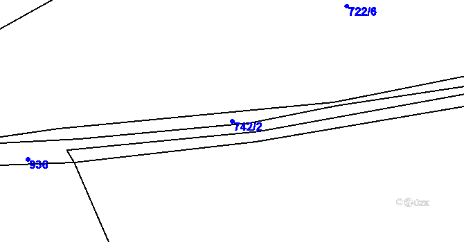 Parcela st. 742/2 v KÚ Lhota u Nečemic, Katastrální mapa