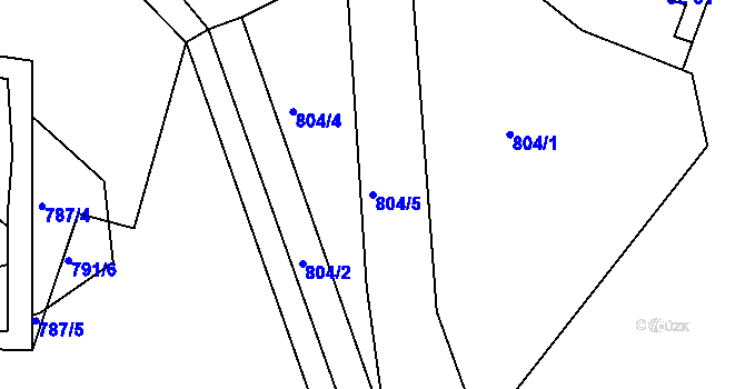 Parcela st. 804/5 v KÚ Lhota u Nečemic, Katastrální mapa