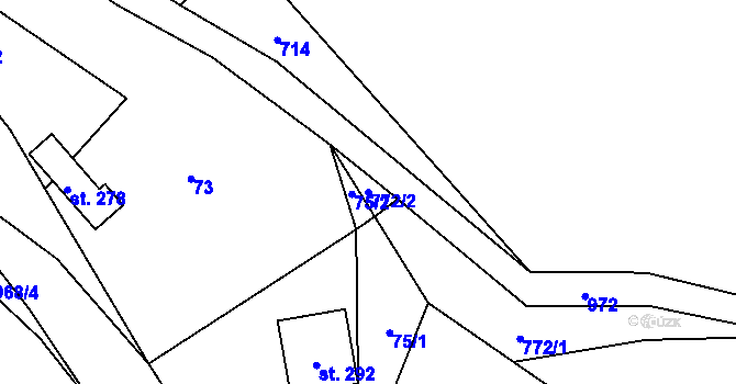 Parcela st. 772/2 v KÚ Nečemice, Katastrální mapa