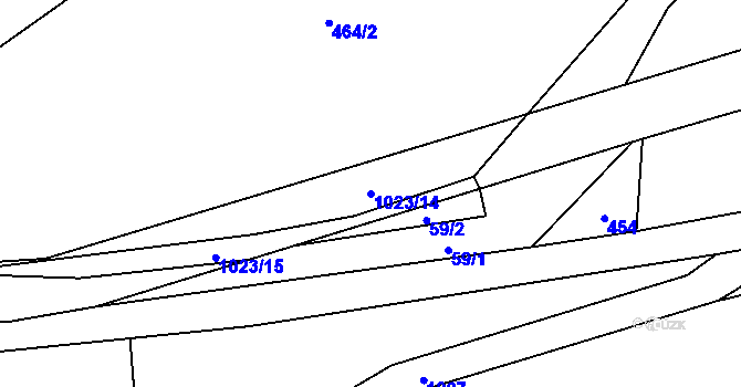 Parcela st. 1023/14 v KÚ Nečemice, Katastrální mapa