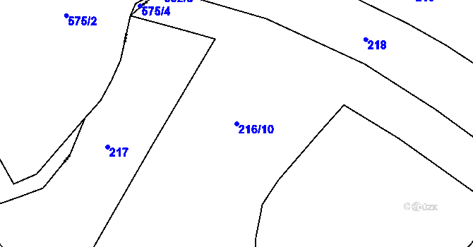 Parcela st. 216/10 v KÚ Nečichy, Katastrální mapa