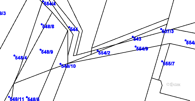 Parcela st. 554/2 v KÚ Nečichy, Katastrální mapa