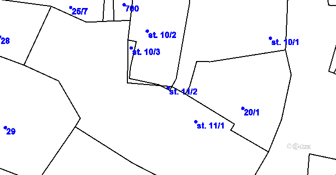 Parcela st. 11/2 v KÚ Nečichy, Katastrální mapa