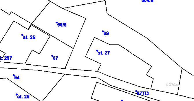 Parcela st. 27 v KÚ Nečín, Katastrální mapa
