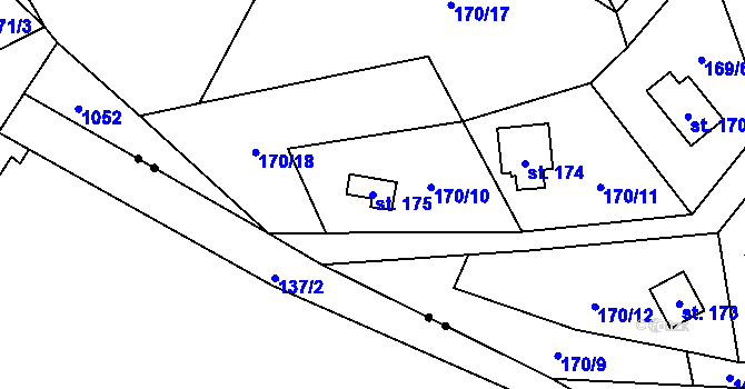 Parcela st. 175 v KÚ Nečín, Katastrální mapa