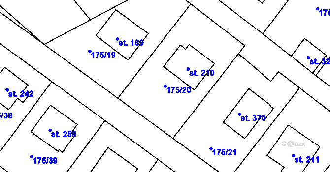 Parcela st. 175/20 v KÚ Nečín, Katastrální mapa