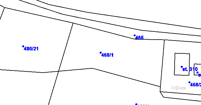 Parcela st. 468/1 v KÚ Nečín, Katastrální mapa