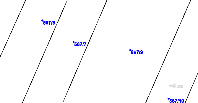 Parcela st. 567/8 v KÚ Nečín, Katastrální mapa