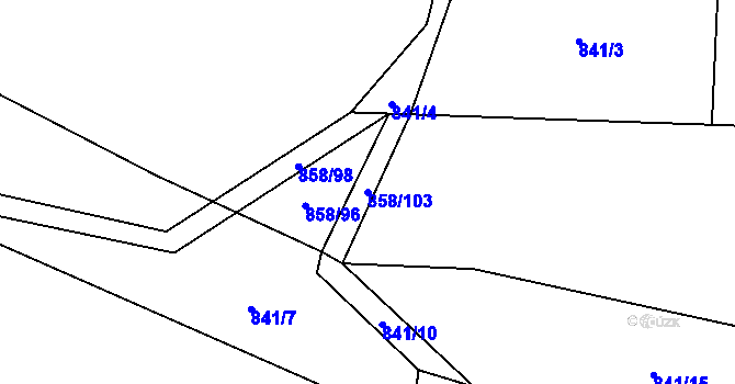 Parcela st. 858/103 v KÚ Nečín, Katastrální mapa