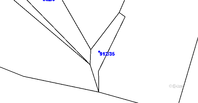 Parcela st. 912/35 v KÚ Nečín, Katastrální mapa