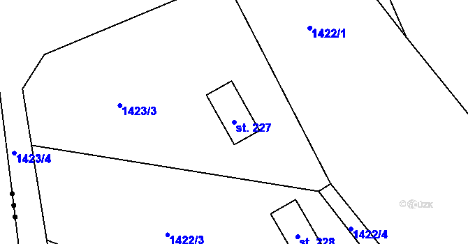 Parcela st. 227 v KÚ Březín, Katastrální mapa