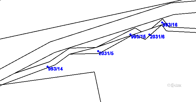 Parcela st. 2031/5 v KÚ Březín, Katastrální mapa