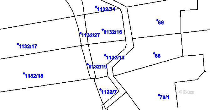 Parcela st. 1132/13 v KÚ Březín, Katastrální mapa