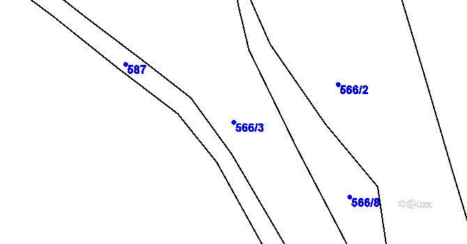 Parcela st. 566/3 v KÚ Čestětín, Katastrální mapa