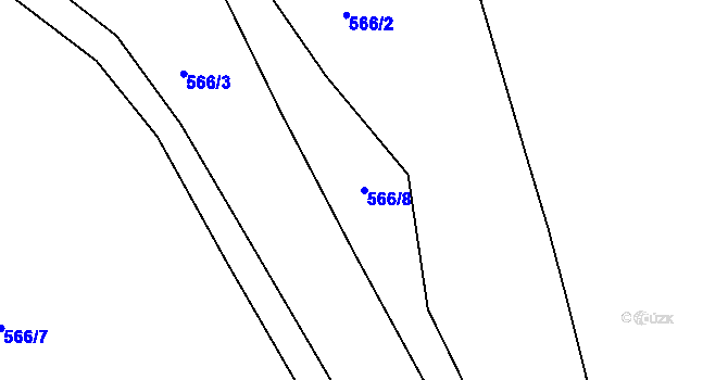Parcela st. 566/8 v KÚ Čestětín, Katastrální mapa