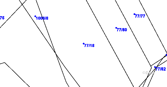 Parcela st. 77/18 v KÚ Kamenná Hora, Katastrální mapa