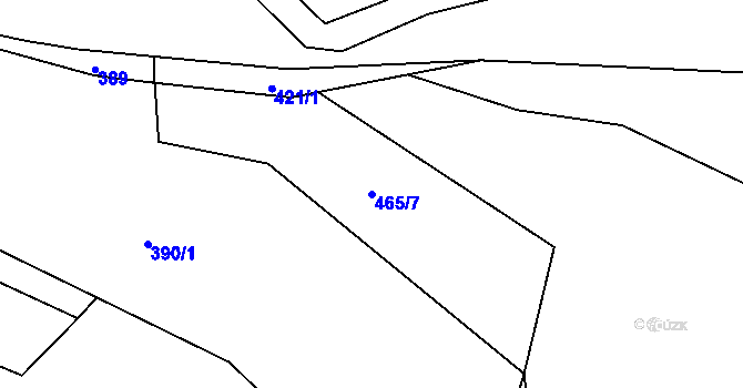 Parcela st. 465/7 v KÚ Kamenná Hora, Katastrální mapa