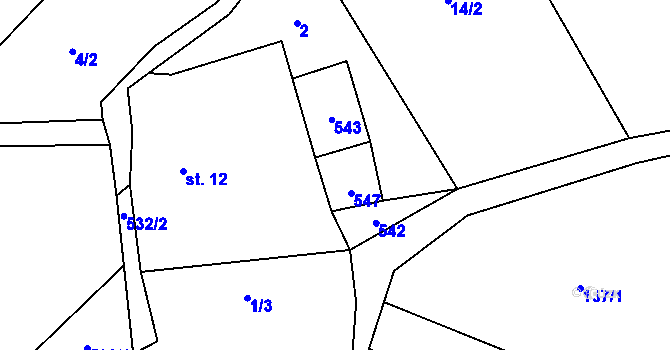 Parcela st. 26 v KÚ Lešovice, Katastrální mapa
