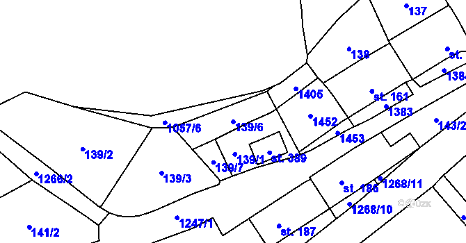 Parcela st. 139/6 v KÚ Nečtiny, Katastrální mapa