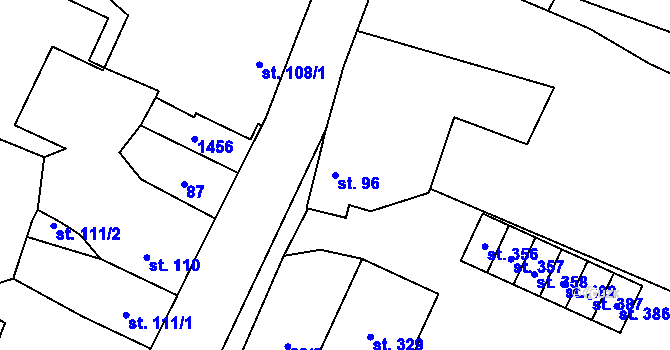 Parcela st. 96 v KÚ Nečtiny, Katastrální mapa