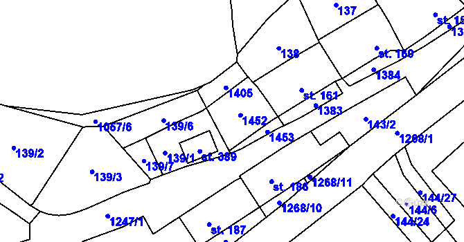 Parcela st. 162/1 v KÚ Nečtiny, Katastrální mapa