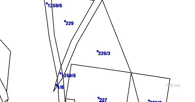 Parcela st. 226/3 v KÚ Nečtiny, Katastrální mapa