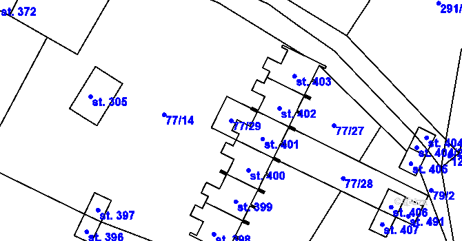 Parcela st. 77/29 v KÚ Nečtiny, Katastrální mapa