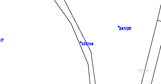 Parcela st. 137/14 v KÚ Plachtín, Katastrální mapa