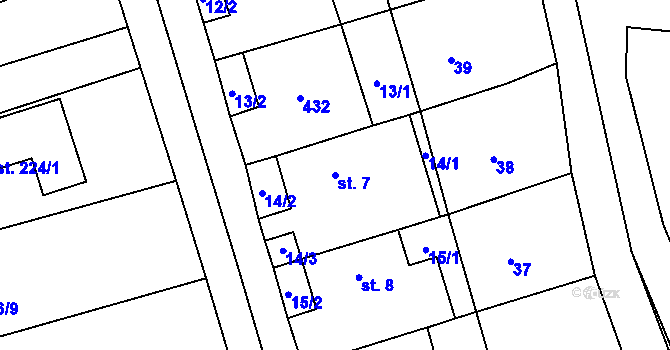 Parcela st. 7 v KÚ Plachtín, Katastrální mapa