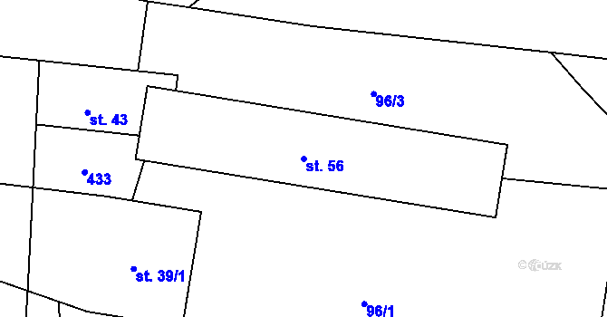 Parcela st. 56 v KÚ Plachtín, Katastrální mapa