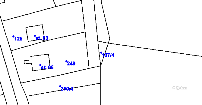 Parcela st. 137/4 v KÚ Plachtín, Katastrální mapa