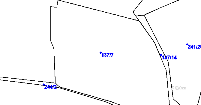 Parcela st. 137/7 v KÚ Plachtín, Katastrální mapa