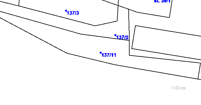 Parcela st. 137/11 v KÚ Plachtín, Katastrální mapa