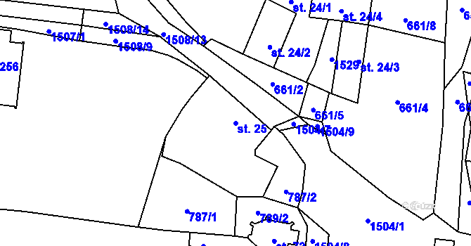 Parcela st. 25 v KÚ Borovnice u Českých Budějovic, Katastrální mapa