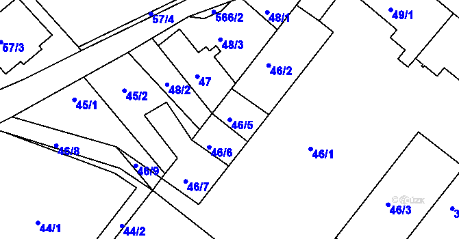 Parcela st. 46/5 v KÚ Doubravice u Českých Budějovic, Katastrální mapa