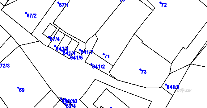 Parcela st. 71 v KÚ Doubravice u Českých Budějovic, Katastrální mapa