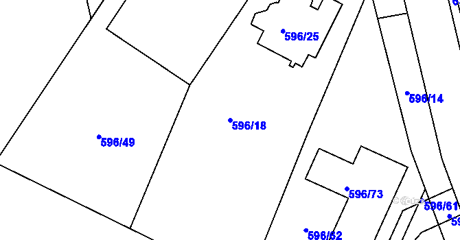 Parcela st. 596/18 v KÚ Doubravice u Českých Budějovic, Katastrální mapa