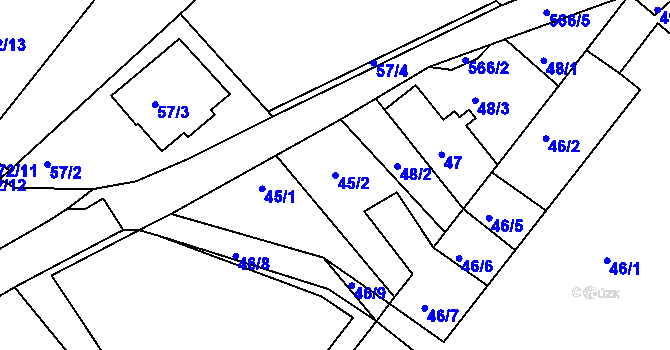 Parcela st. 45/2 v KÚ Doubravice u Českých Budějovic, Katastrální mapa