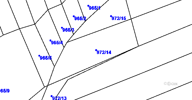 Parcela st. 972/14 v KÚ Heřmaň u Českých Budějovic, Katastrální mapa