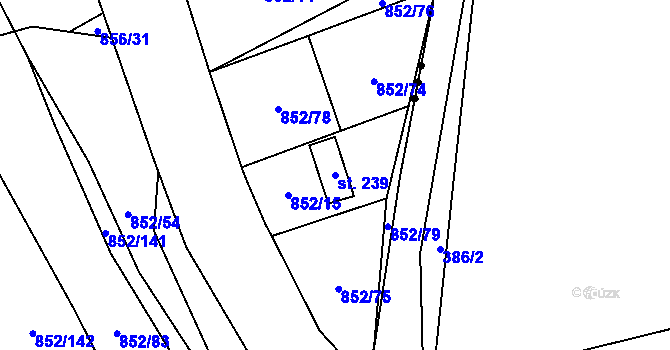 Parcela st. 239 v KÚ Heřmaň u Českých Budějovic, Katastrální mapa