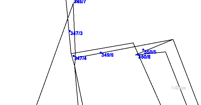 Parcela st. 349/5 v KÚ Nedabyle, Katastrální mapa