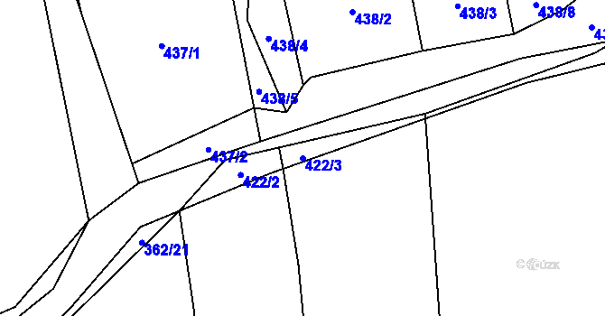 Parcela st. 422/3 v KÚ Nedabyle, Katastrální mapa
